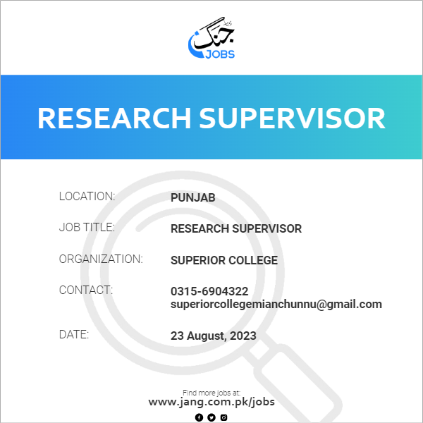Research Supervisor