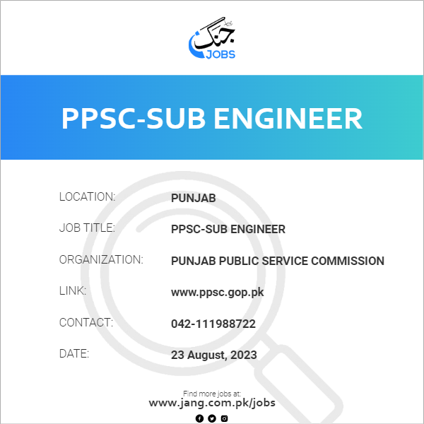 PPSC-Sub Engineer