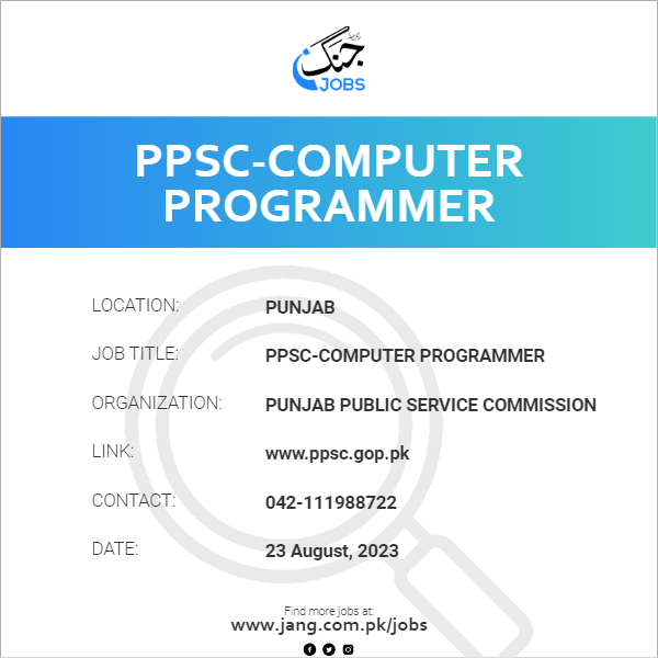 PPSC-Computer Programmer