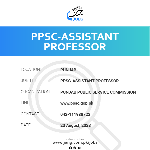 PPSC-Assistant Professor