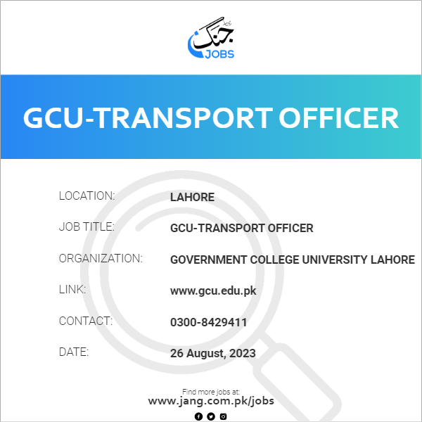 GCU-Transport Officer