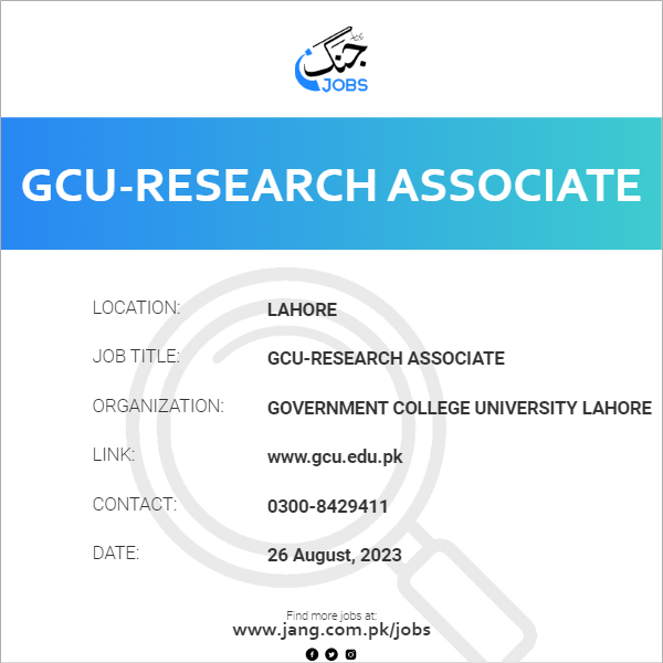 GCU-Research Associate 