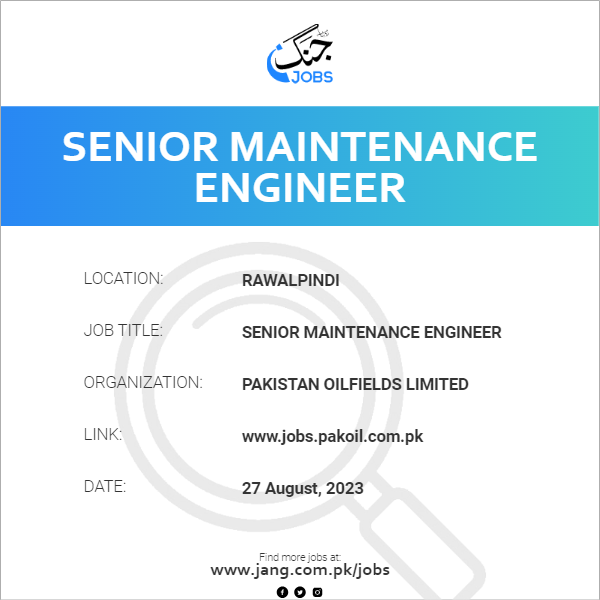 Senior Maintenance Engineer