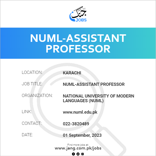 NUML-Assistant Professor