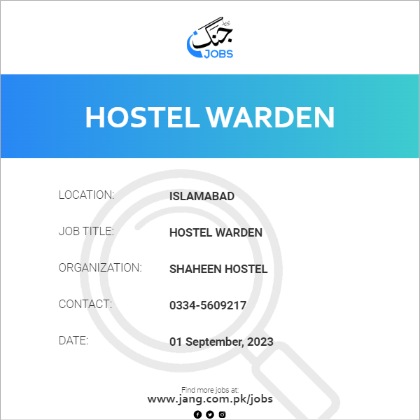 Hostel Warden