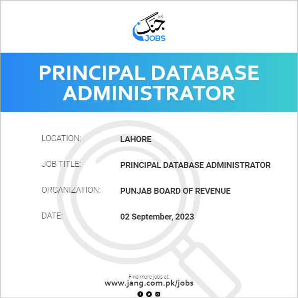 Principal Database Administrator