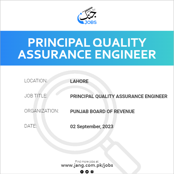 Principal Quality Assurance Engineer