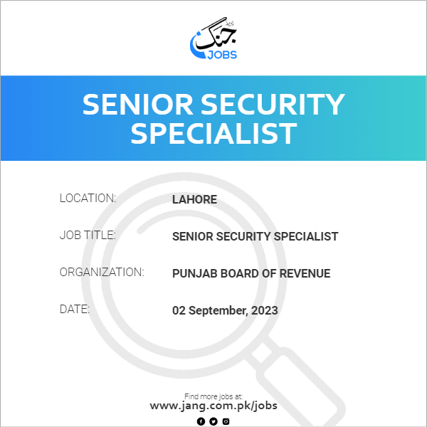 Senior Security Specialist