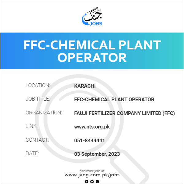 FFC-Chemical Plant Operator