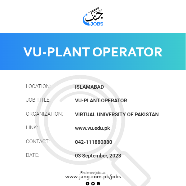 VU-Plant Operator