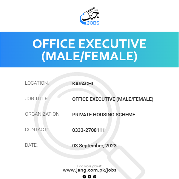 Office Executive (Male/Female)