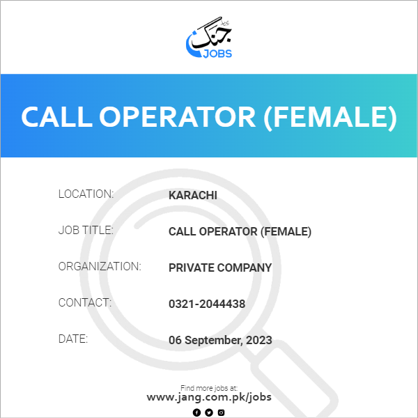 Call Operator (Female)