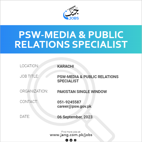 PSW-Media & Public Relations Specialist