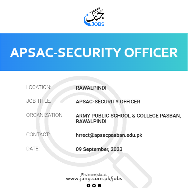 APSAC-Security Officer