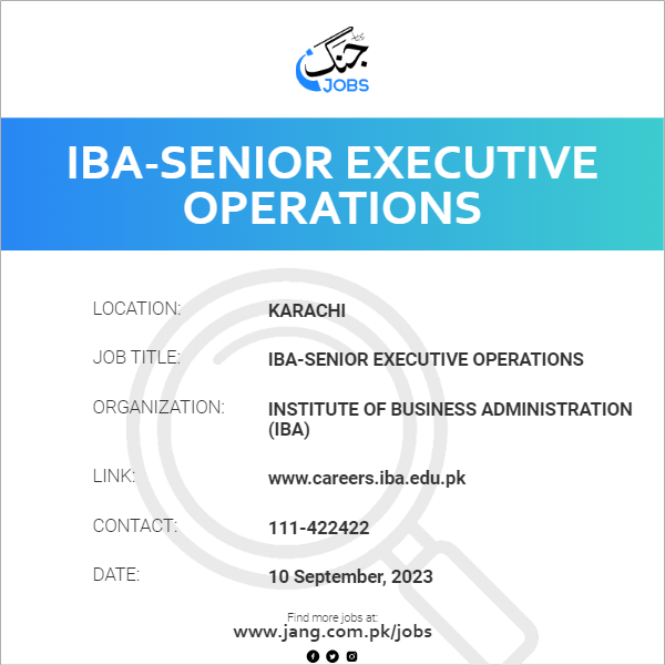 IBA-Senior Executive Operations