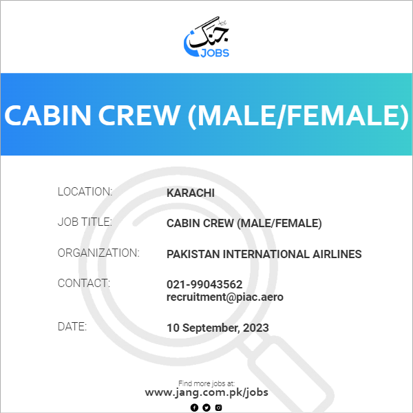 Cabin Crew (Male/Female)
