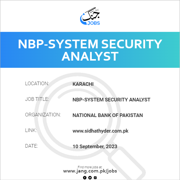 NBP-System Security Analyst