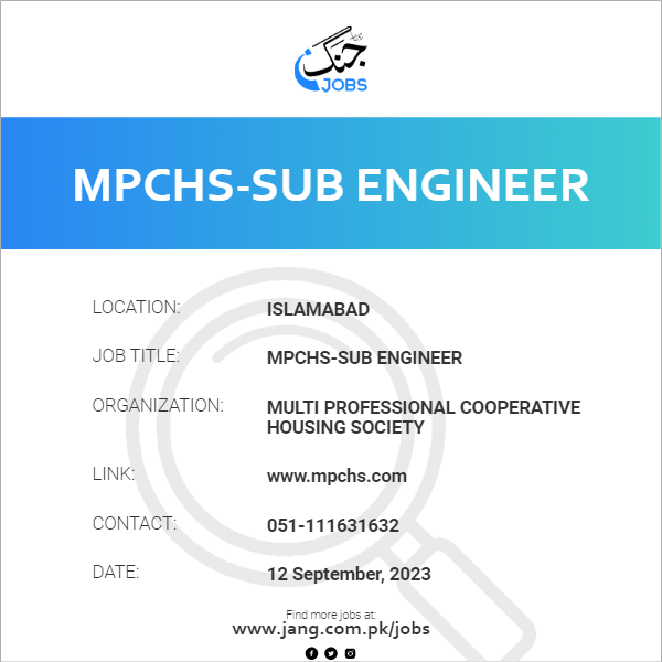 MPCHS-Sub Engineer