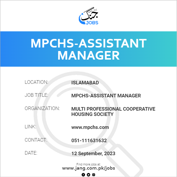MPCHS-Assistant Manager