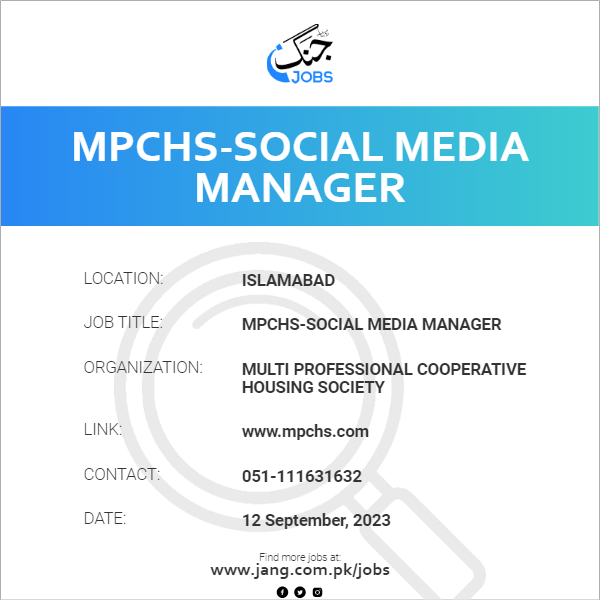 MPCHS-Social Media Manager
