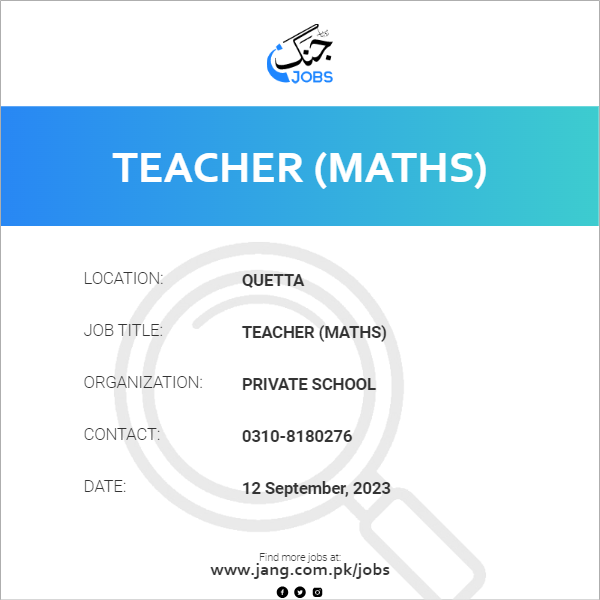 Teacher (Maths)