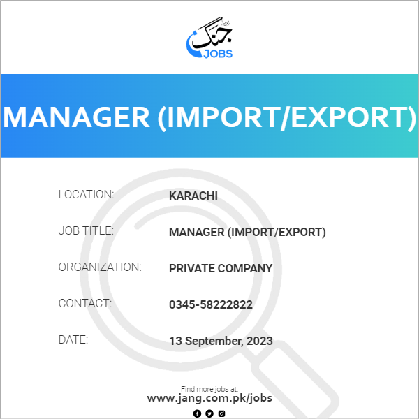 Manager (Import/Export)
