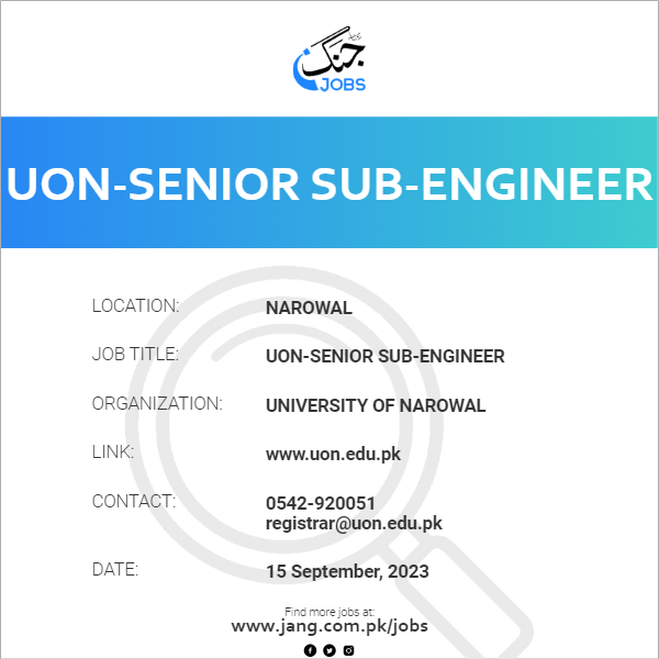UON-Senior Sub-Engineer