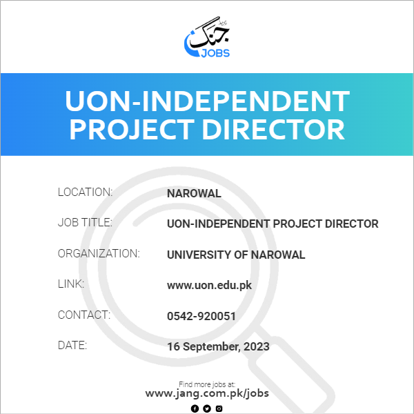 UON-Independent Project Director