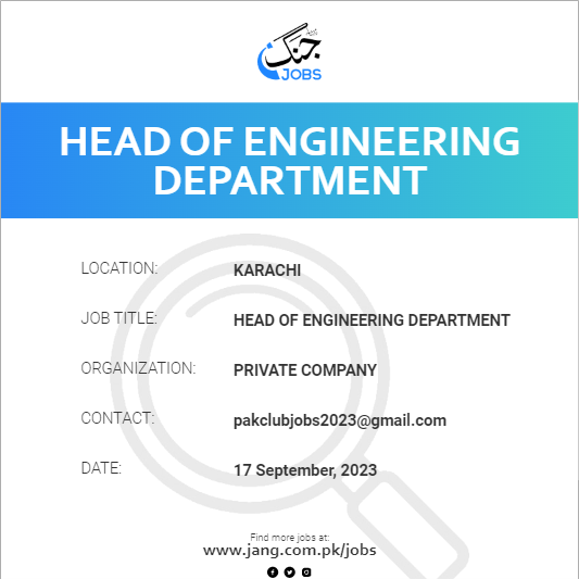 Head Of Engineering Department