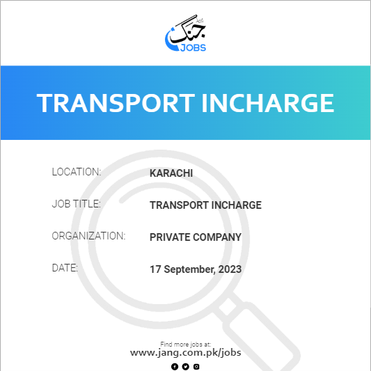 Transport Incharge