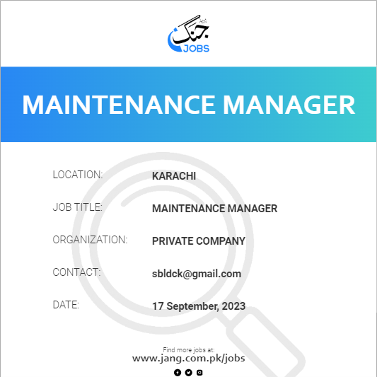 Maintenance Manager
