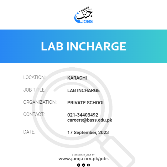 Lab Incharge