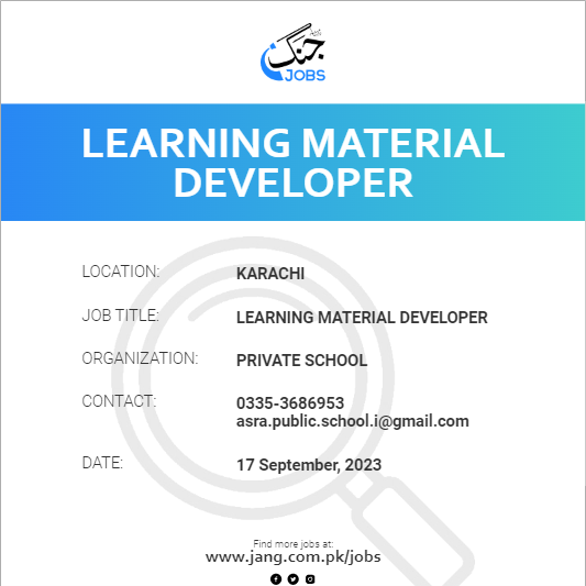 Learning Material Developer