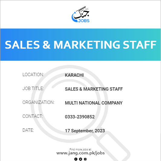 Sales & Marketing Staff