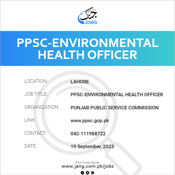 ppsc-environmental-health-officer-job-punjab-public-service