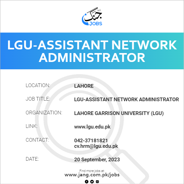 LGU-Assistant Network Administrator