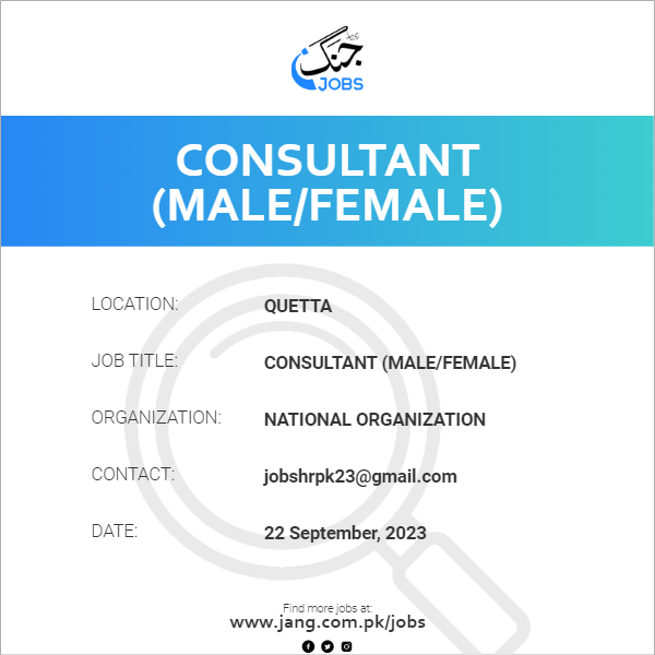 Consultant (Male/Female)