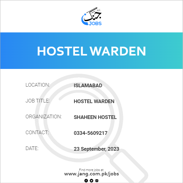 Hostel Warden
