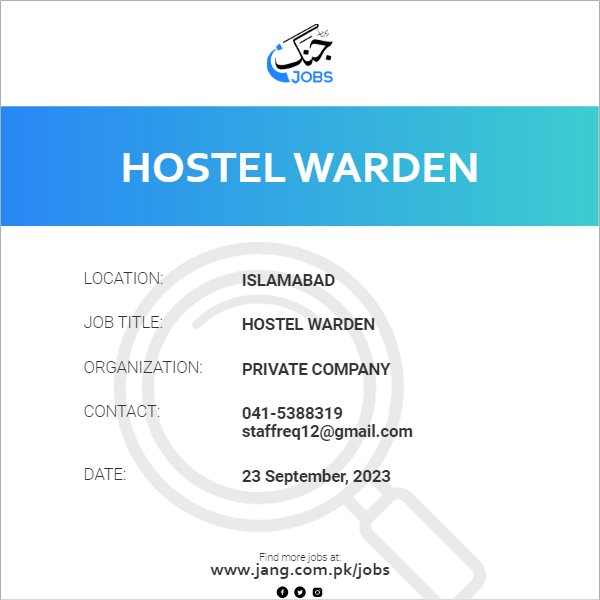 Hostel Warden