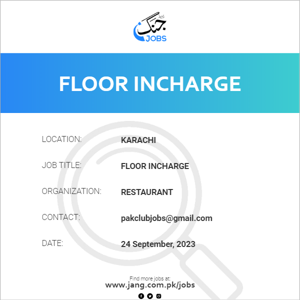 Floor Incharge