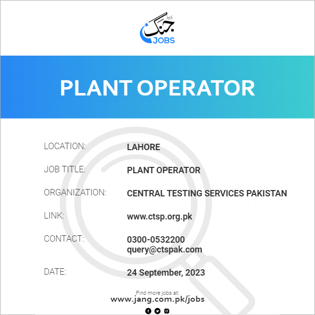 Plant Operator