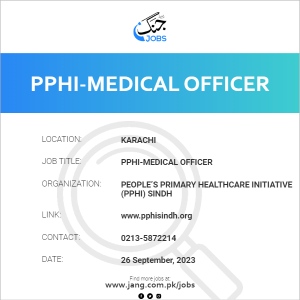 PPHI-Medical Officer (Female)