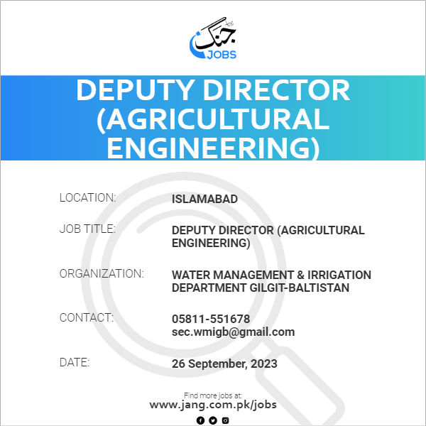 Deputy Director (Agricultural Engineering)
