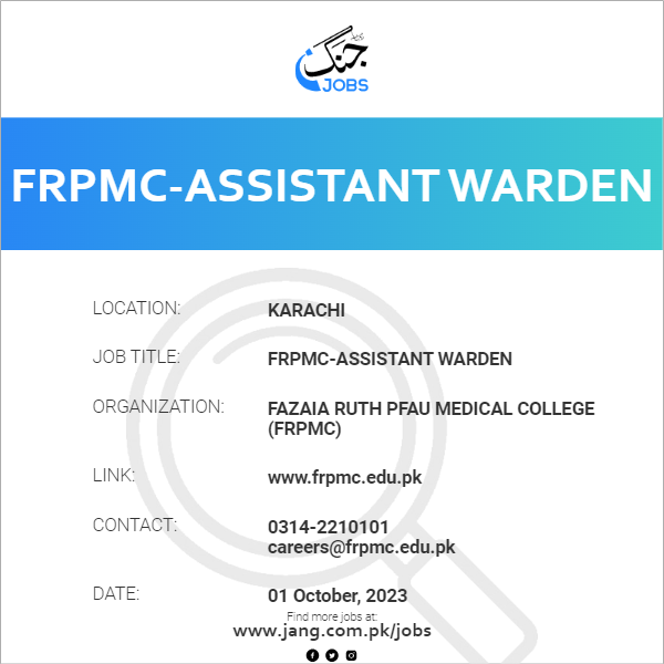 FRPMC-Assistant Warden