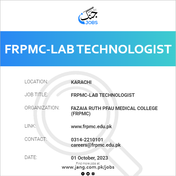 FRPMC-Lab Technologist