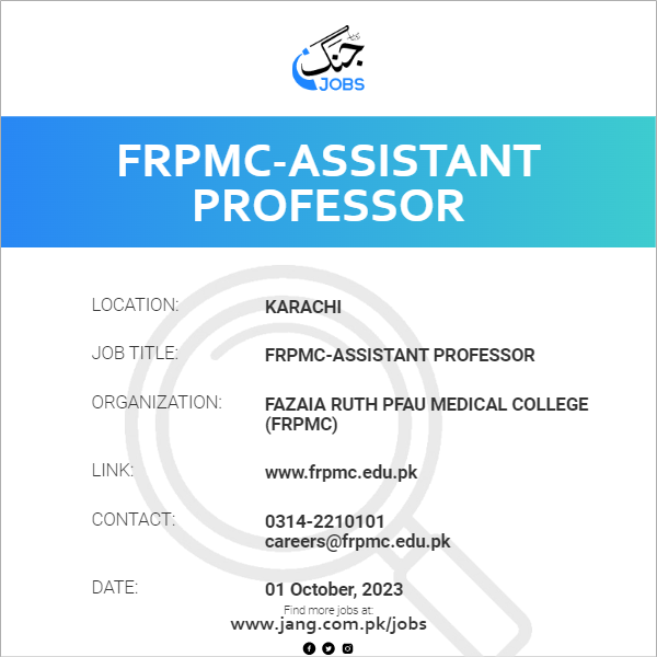 FRPMC-Assistant Professor