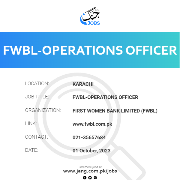 FWBL-Operations Officer