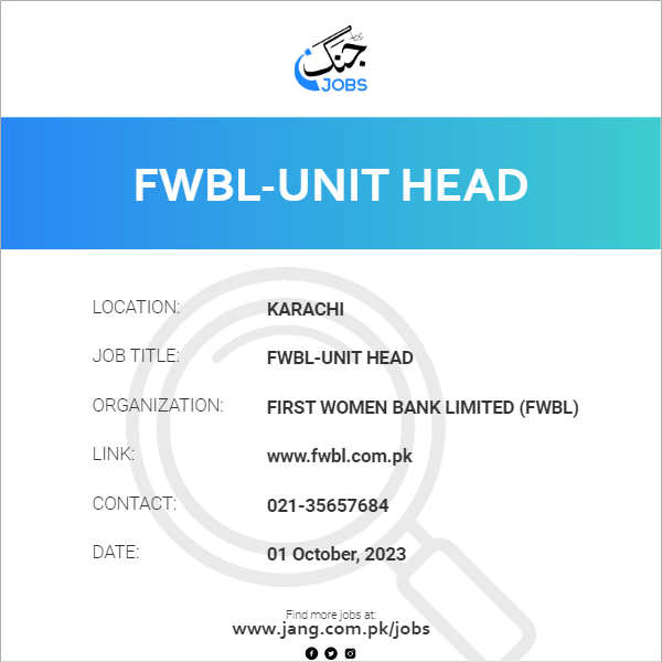 FWBL-Unit Head