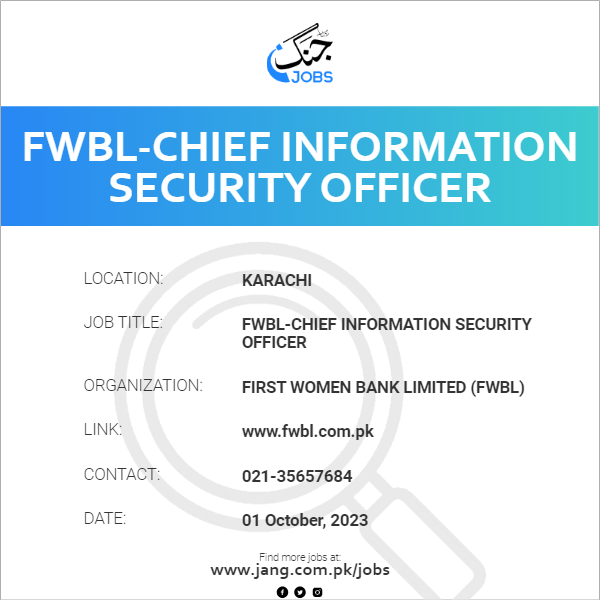 FWBL-Chief Information Security Officer