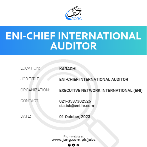 ENI-Chief International Auditor